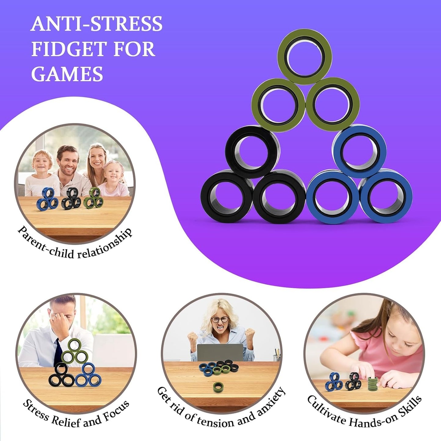 Stress Relief Anti-Anxiety Spinner Rings