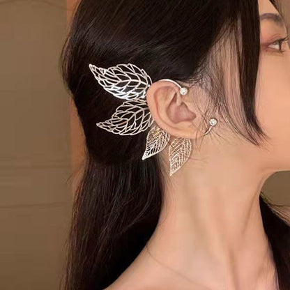 Leaf-shaped Cuff Earrings