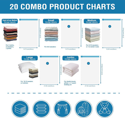 Vacuum Storage Bags with Hand Pump – Save Space & Protect Clothes
