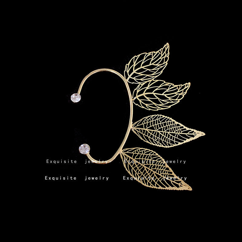 Leaf-shaped Cuff Earrings