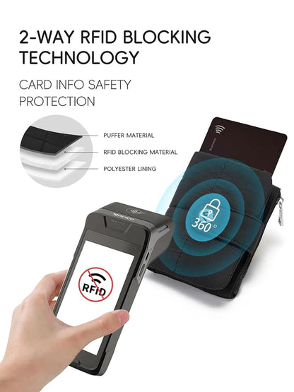 Puffer Small Wallet for Women RFID Blocking Card Holder