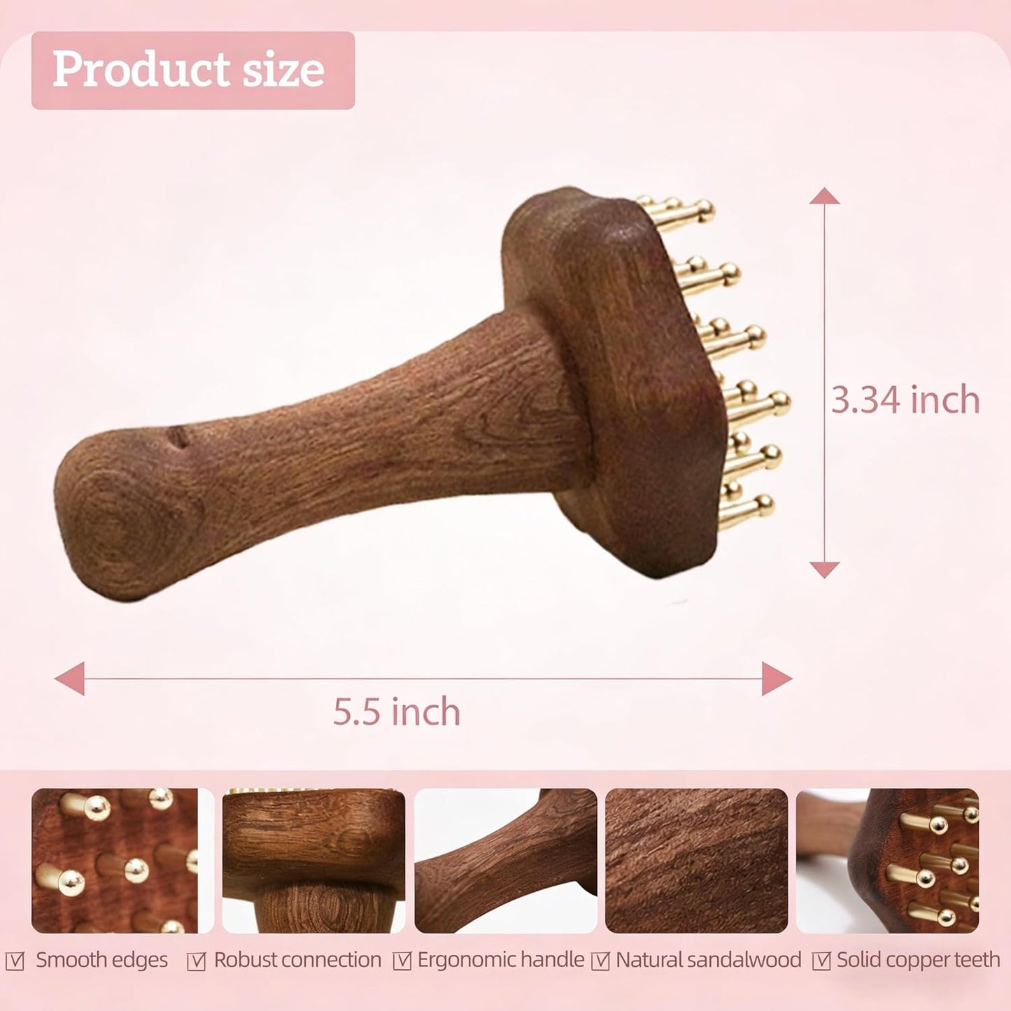 Kansa Scalp Head And Body Massager With Bronze Comb