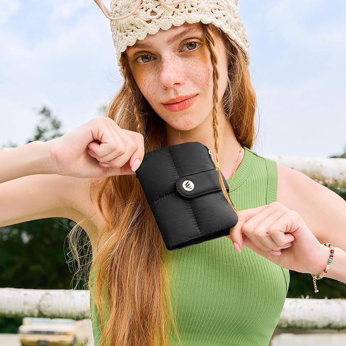 Puffer Small Wallet for Women RFID Blocking Card Holder
