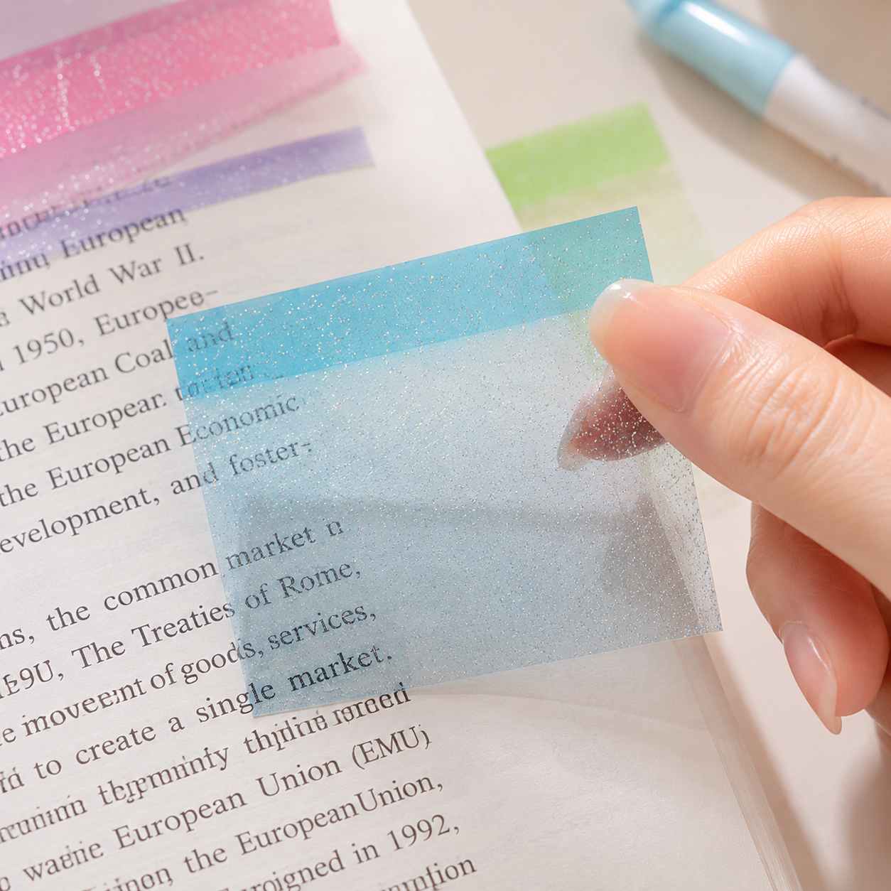 GlitterGlow Transparent Sticky Notes