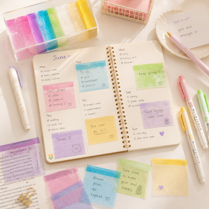 GlitterGlow Transparent Sticky Notes