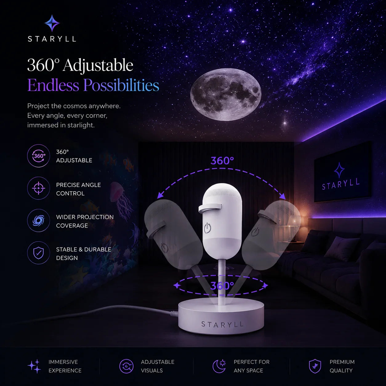 12-in-1 Galaxy Projector Night Light With 12 Projection Discs | 100% Original