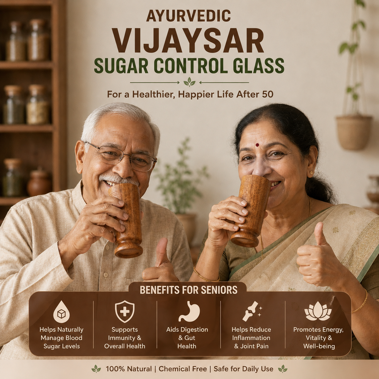 Ayurvedic Vijaysar Wood Sugar Control Glass