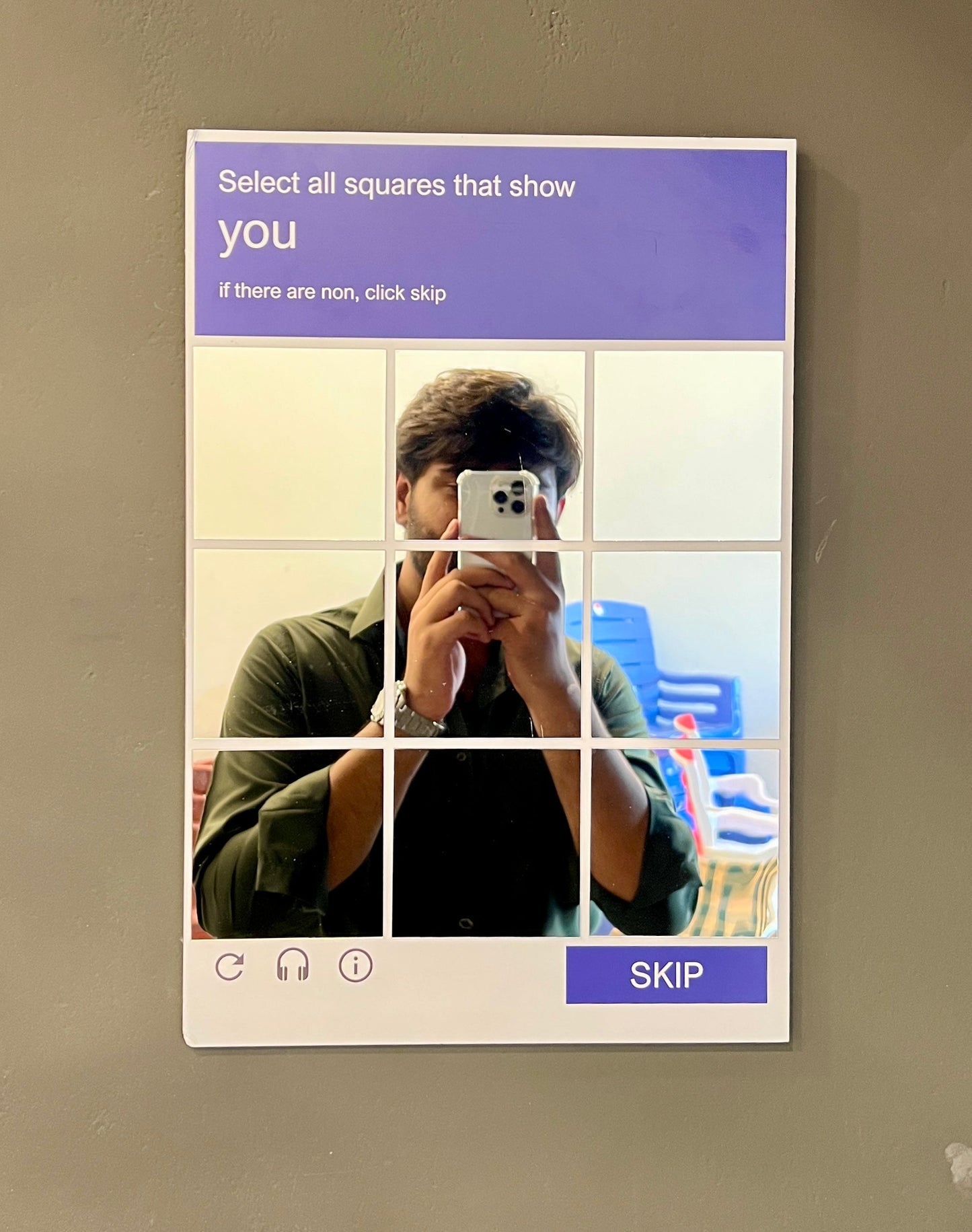 CAPTCHA Mirror – "Select All Squares That Show You"