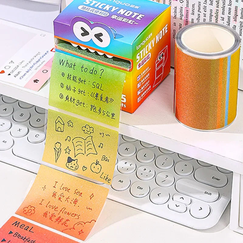Transparent Sticky Notes – many Styles, 105 Sheets/Roll