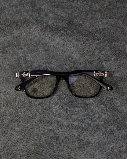 Unisex Silver Flower Glasses