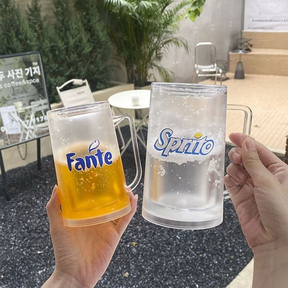 Plastic Double Walls Freezer Mug With Printing