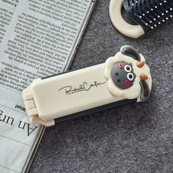 Folding Hair Brush With Mirror